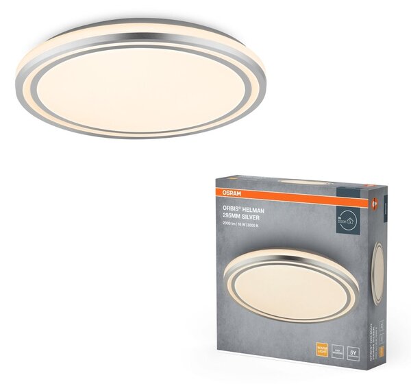 Stříbrné LED stropní svítidlo 295 mm ORBIS, teplá bílá OSRAM