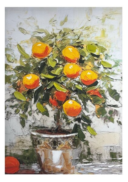 Obraz s ručně malovanými prvky na plátně 70x100 cm Oranges – Styler