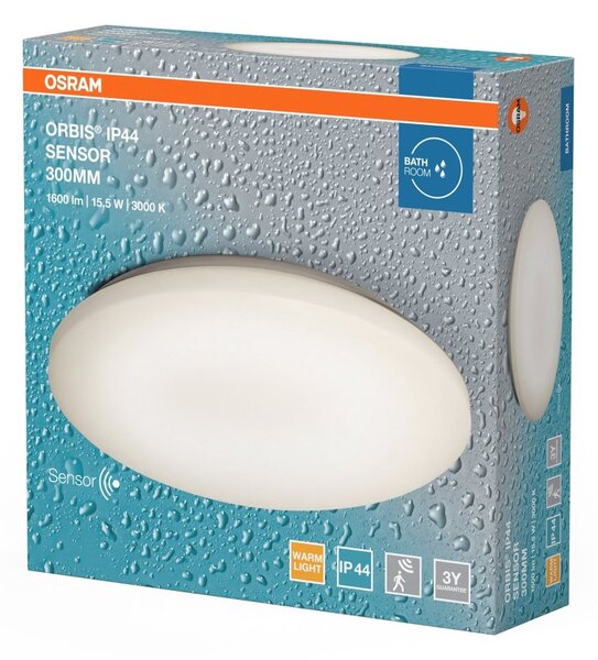 Elegantní LED stropní svítidlo ORBIS IP44 300 se senzorem OSRAM