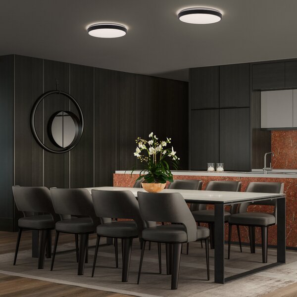 LED stropní svítidlo černé 16 W LONDON 280 mm, telá bílá OSRAM
