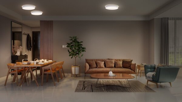 Bílé LED stropní svítidlo 24 W LONDON 400 mm, teplá bílá OSRAM