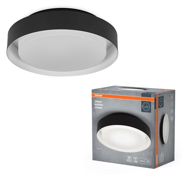 LED stropní svítidlo černé E27 ORBIS MADRID 290 mm OSRAM