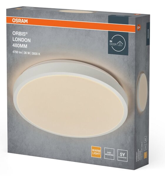 LED stropní svítidlo bílé 36 W LONDON 480 mm, telá bílá OSRAM