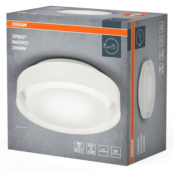 LED stropní svítidlo bílé E27 ORBIS MADRID 290 mm OSRAM