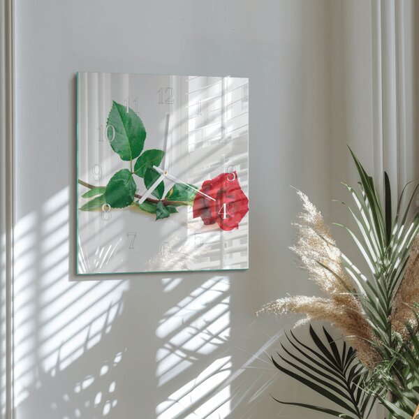 Skleněné hodiny Růže zskb-30x30-00085192
