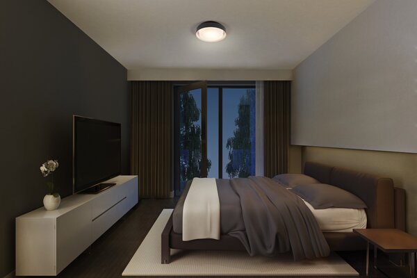 LED stropní svítidlo černé E27 ORBIS MADRID 290 mm OSRAM