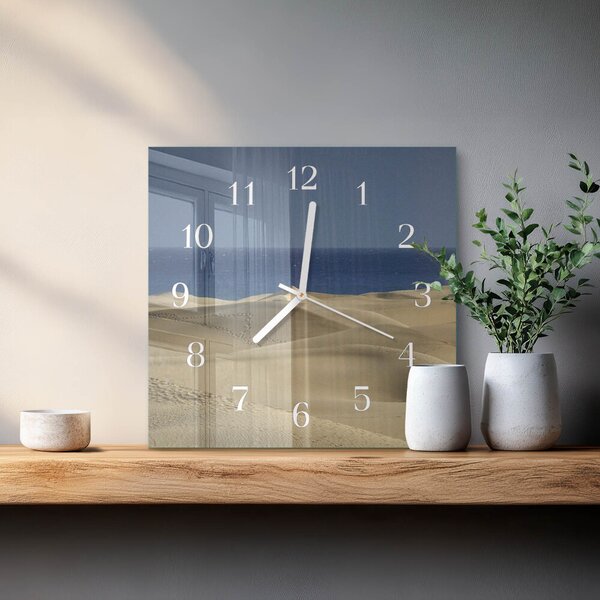 Skleněné hodiny Mořské duny zskb-30x30-00082063