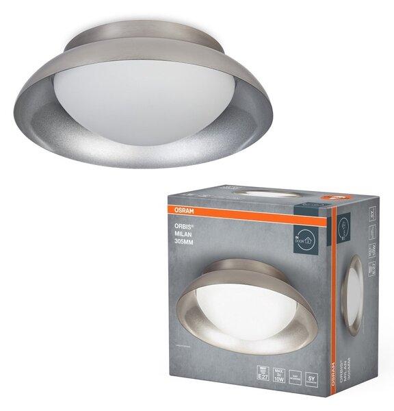 LED stropní svítidlo stříbrné E27 ORBIS MILAN 305mm OSRAM