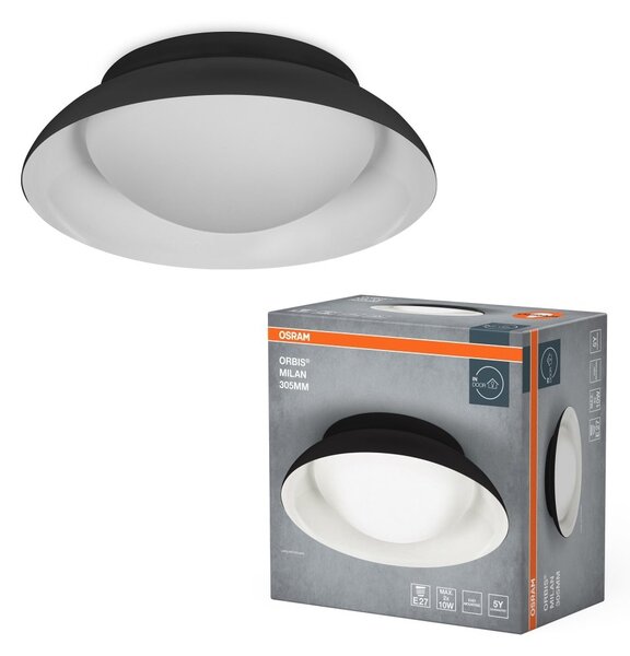 LED stropní svítidlo černé E27 ORBIS MILAN 305mm OSRAM
