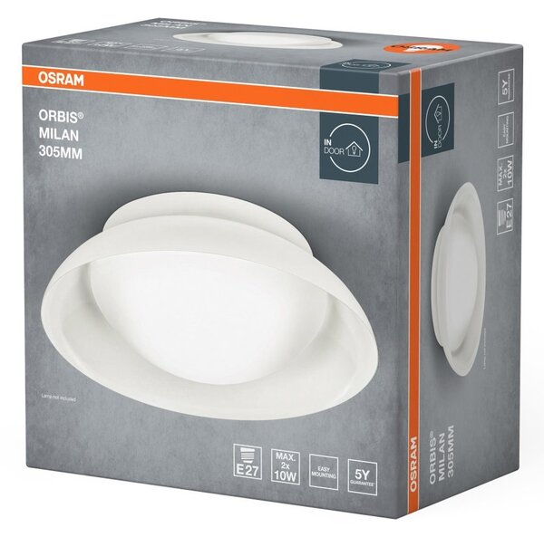 LED stropní svítidlo bílé E27 ORBIS MILAN 305mm OSRAM