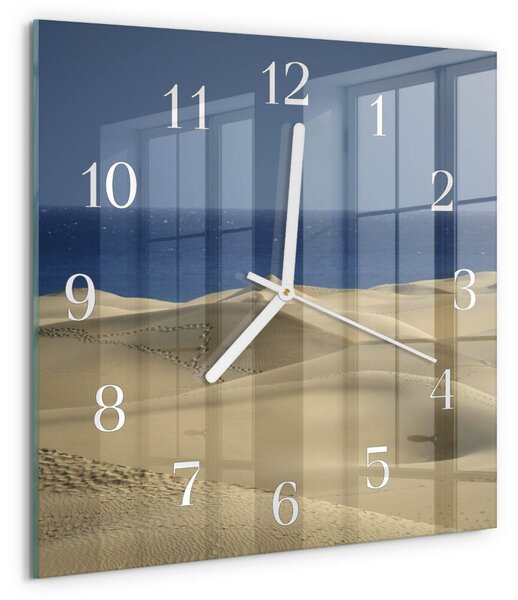 Skleněné hodiny Mořské duny zskb-30x30-00082063