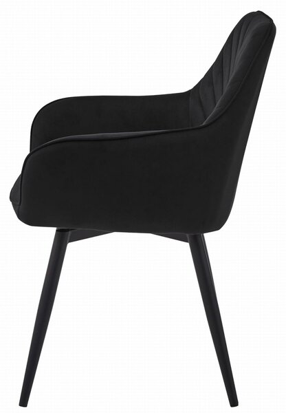 Otočné jídelní křeslo NANA360 VELVET, černé