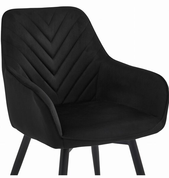 Otočné jídelní křeslo NANA360 VELVET, černé