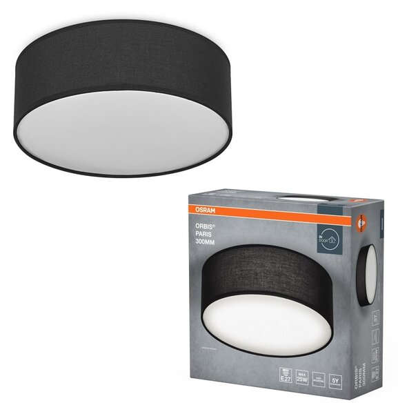 LED stropní svítidlo černé E27 ORBIS PARIS 300 mm OSRAM