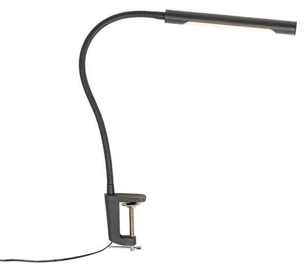 Svorka stolní lampa černá vč. LED s dotykovým stmívačem - Lionard
