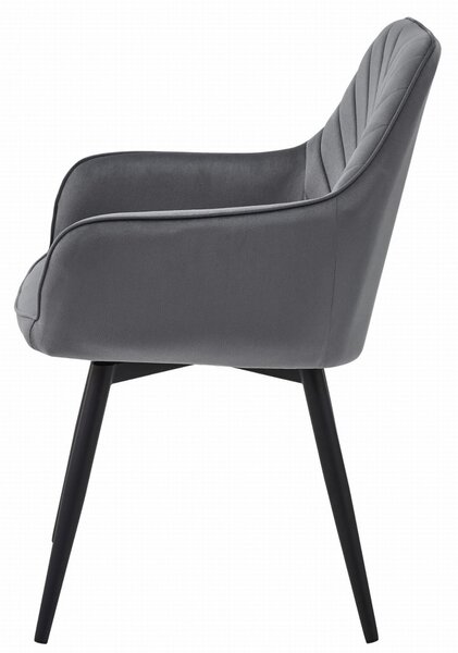 Otočné jídelní křeslo NANA360 VELVET, tmavě šedé