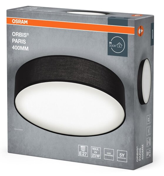 Černé stropní svítidlo E27 ORBIS PARIS 400 mm OSRAM