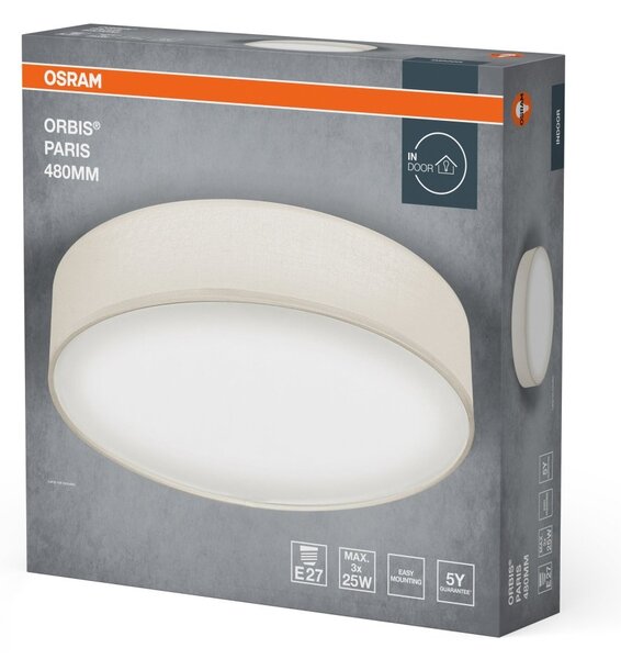LED stropní svítidlo smetanové E27 ORBIS PARIS 480 mm OSRAM