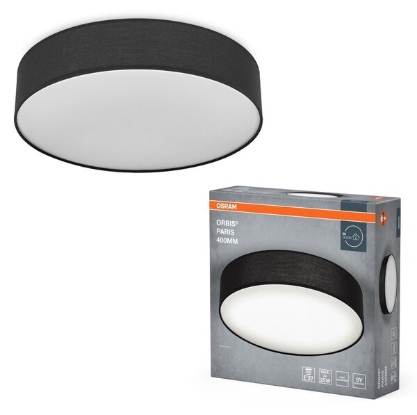 Černé stropní svítidlo E27 ORBIS PARIS 400 mm OSRAM