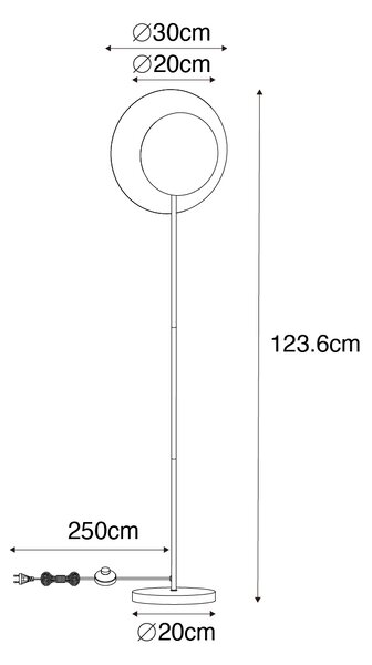 Stojací lampa v Art Deco stylu černá se zlatem - Emilienne
