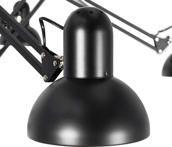 Průmyslové závěsné svítidlo černé 6-světlo nastavitelné - Hobby Spinne