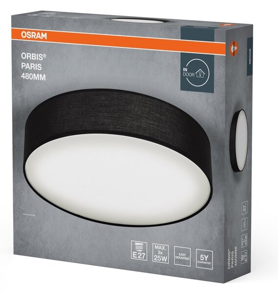 LED stropní svítidlo černé E27 ORBIS PARIS 480 mm OSRAM