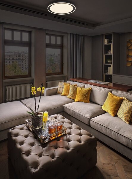 Černé LED stropní svítidlo 550 mm ORBIS, teplá bílá OSRAM