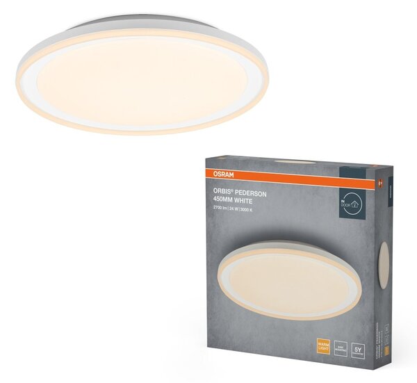 Bílé LED stropní svítidlo 450 mm ORBIS, teplá bílá OSRAM