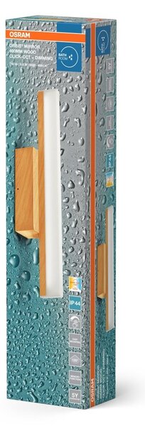Koupelnové dřevěné nástěnné světlo 400 mm ORBIS, laditelná bílá OSRAM