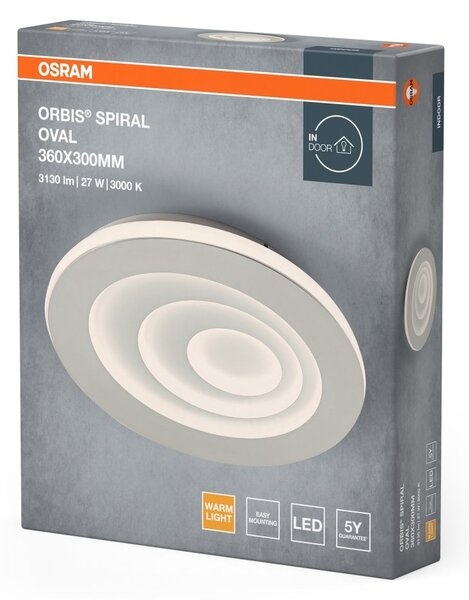 Spirálové LED stropní svítidlo ORBIS 360 x 300, teplá bílá OSRAM