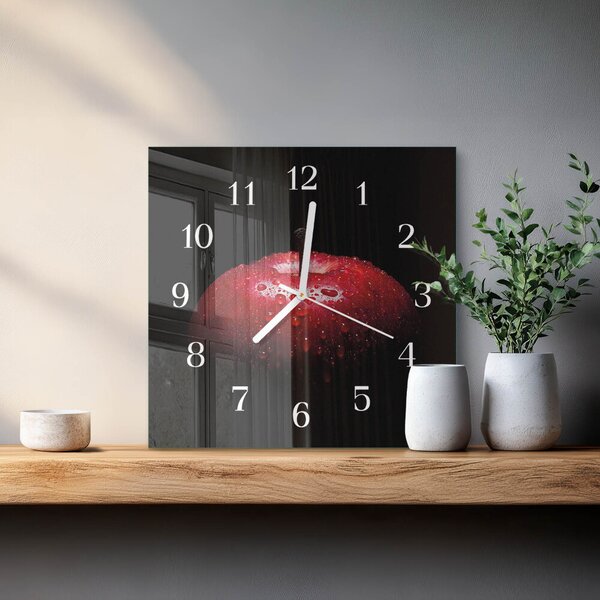 Skleněné hodiny Jablko zskb-30x30-00093404