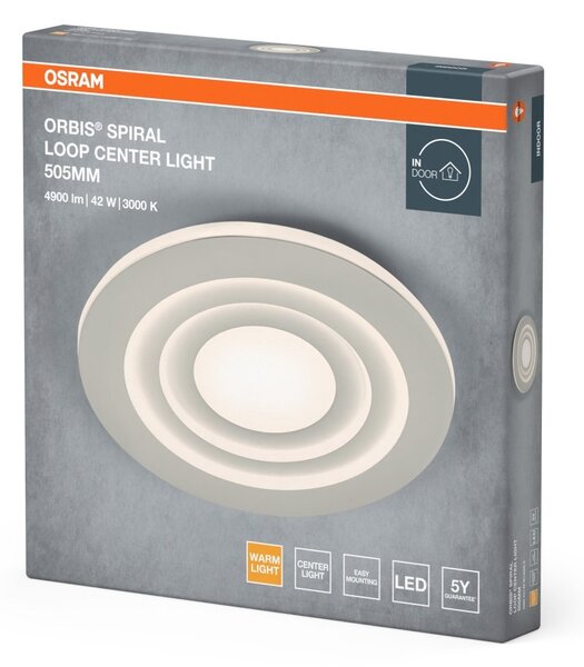 Spirálové LED stropní svítidlo ORBIS 505mm, teplá bílá OSRAM