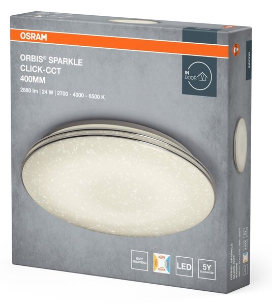 Deignové LED stropní světlo ORBIS SPARKLE 400, teplá bílá OSRAM