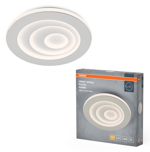 Spirálové LED stropní svítidlo ORBIS 365mm, teplá bílá OSRAM