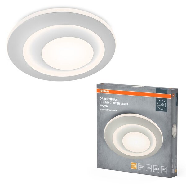 Bílé spirálové LED stropní svítidlo ORBIS 400mm, teplá bílá OSRAM