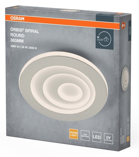 Spirálové LED stropní svítidlo ORBIS 365mm, teplá bílá OSRAM