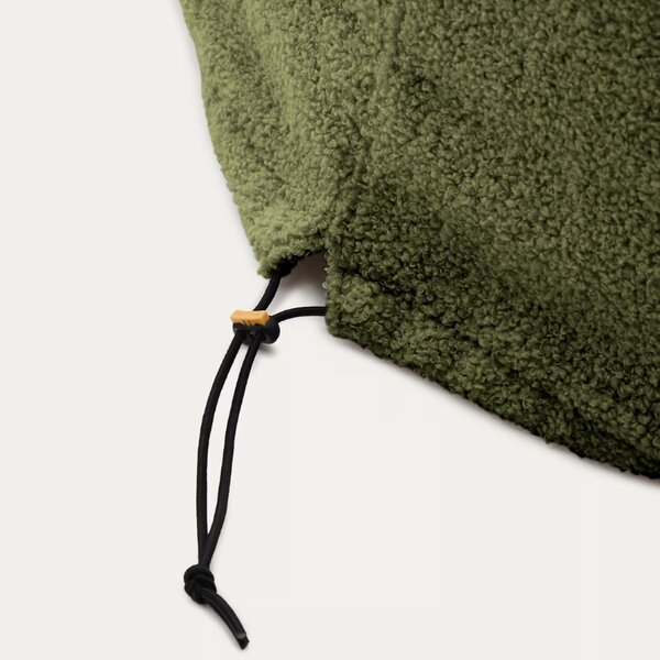 Zelený bouclé taburet Kave Home Kaeli 43 cm