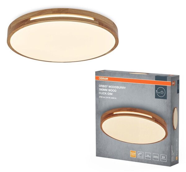 Dřevěné LED stropní svítidlo 390 mm ORBIS, teplá bílá OSRAM