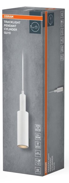 Lustr bílýU10 TRACKLIGHT PENDANT CYLINDER OSRAM