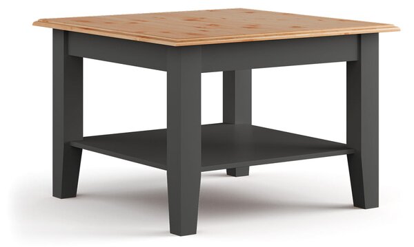 Malý konferenční stolek Belluno Elegante, grafit - přírodní borovice, masiv, 48x70x70 cm