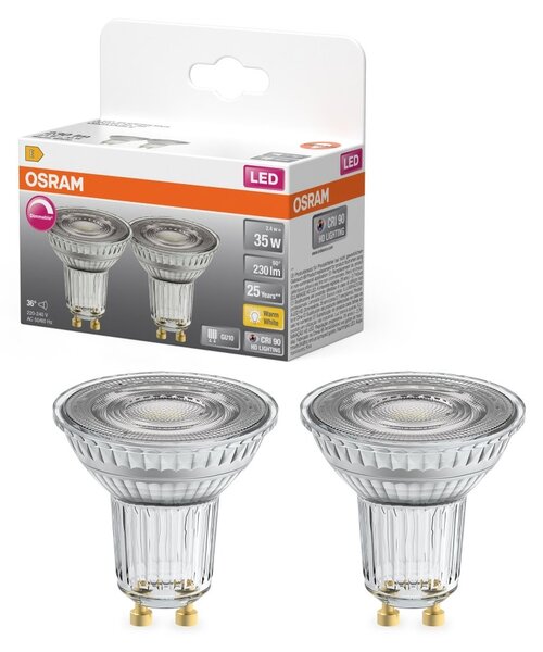 2 ks reflektorová LED žárovka SUPERSTARU10 3.4W teplá bílá OSRAM