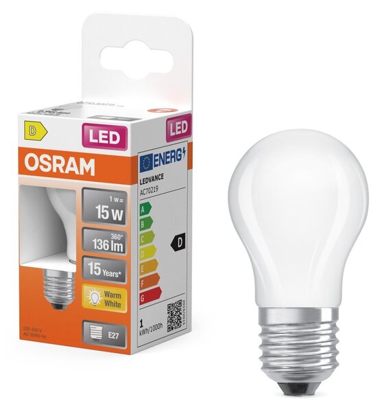 Mini LED žárovka E27 1,5 W CLASSIC P, teplá bílá OSRAM