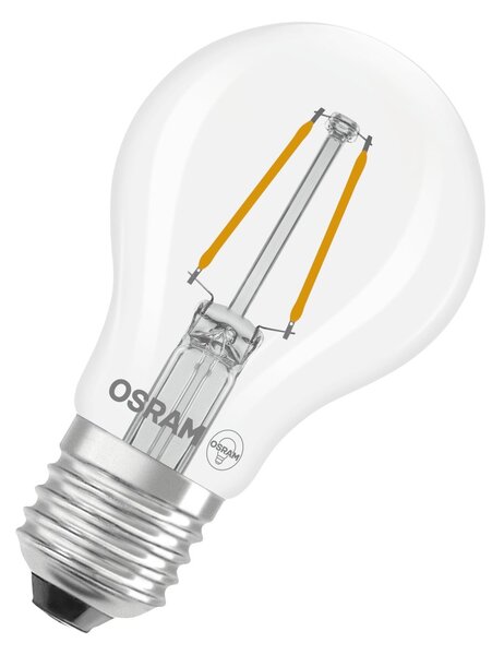 Průhledná LED žárovka E27 2,5 W CLASSIC A, teplá bílá OSRAM