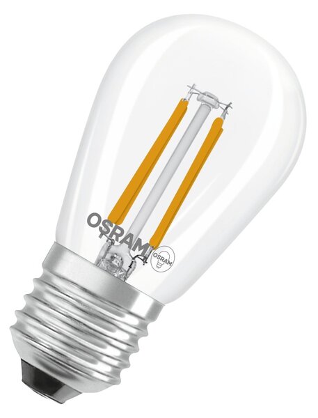 Stmívatelná průhledná LED žárovka E27 4,8 W EDISON, teplá bílá OSRAM