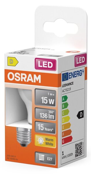 Mini LED žárovka E27 1,5 W CLASSIC P, teplá bílá OSRAM
