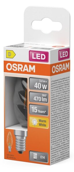 Retrofit LED žárovka E14 4 W CLASSIC BW, teplá bílá OSRAM