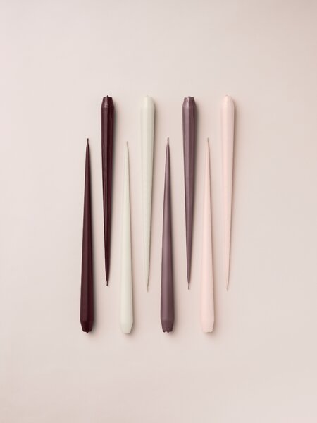 Ester & Erik Set svíček Taper - Aubergine Výška: 22 cm