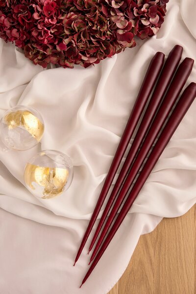 Ester & Erik Set svíček Taper - Deep Wine Výška: 22 cm