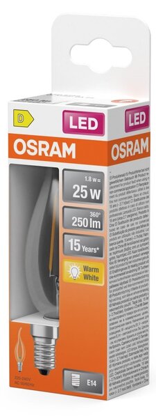 Atypická LED žárovka E14 2,5 W CLASSIC BA, teplá bílá OSRAM