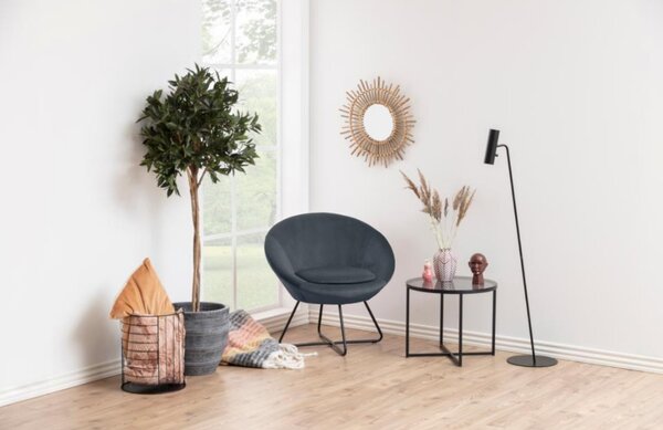 Scandi Kouřově šedý skleněný konferenční stolek Claire 55 cm